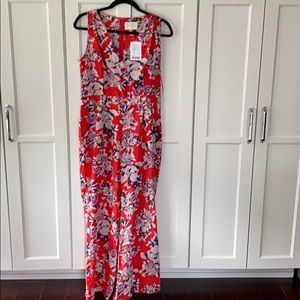 Wide leg, floral jumpsuit